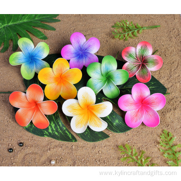 3 1/2 Printed Handmade Foam Plumeria Hair Pick